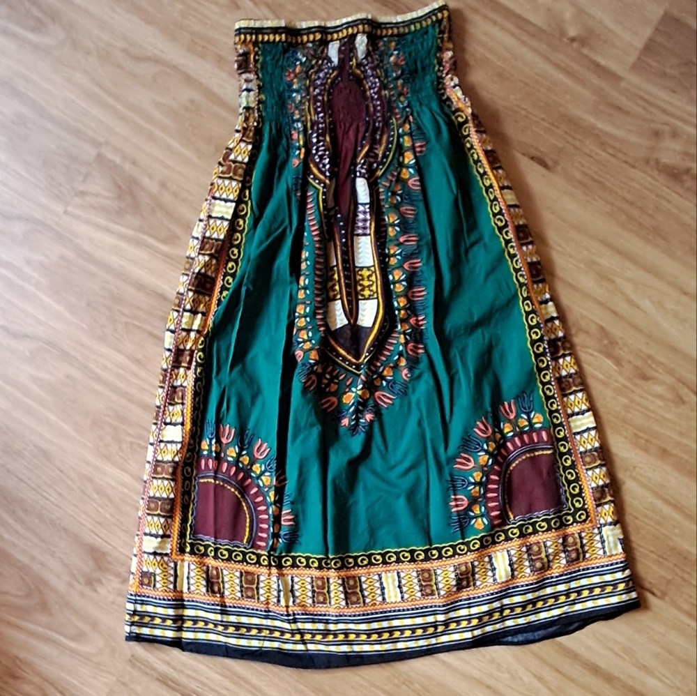 Multi-colored  Midi Skirt